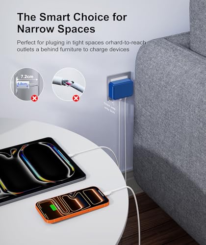 Image of Fast Charger Block USB C, GaN 6 Port Charging Station Hub Cube, 100W Multiport Type C Wall Charger Power Strip Plug with PD 3.0+QC for iPhone 16 15 14 13 12 1 Pro Max XR XS 8 7, Samsung, iPad, Table