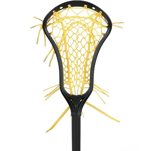 StringKing Women’s Complete Lacrosse Stick - Tech Trad Pocket - Metal 2 Shaft (Mid Pocket - Black/Yellow)