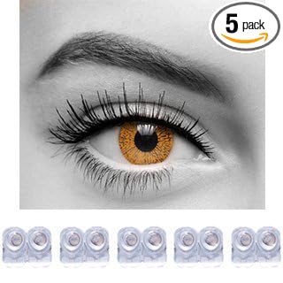 Diamond Eye One Day Color Contact Lenses Zero Power (5 Pair, Hazel)