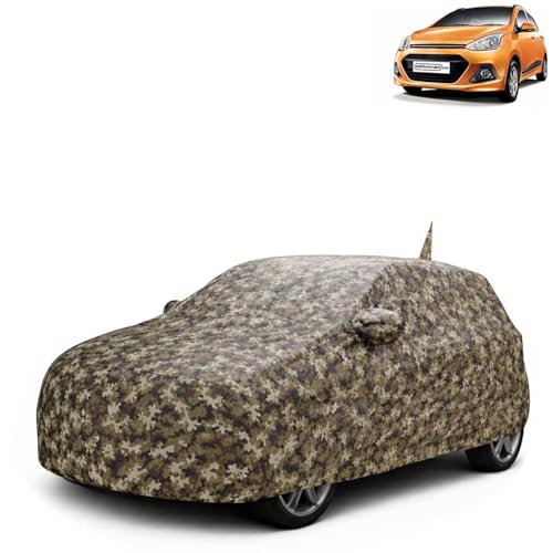 Image of KINGSWAY JungleTech 100% Waterproof Car Cover Only with Hyundai Grand I10 (Year 2013 to 2017 - All Model) | Mirror and Antenna Pockets | Scratchproof | All Weather Car Body Cover