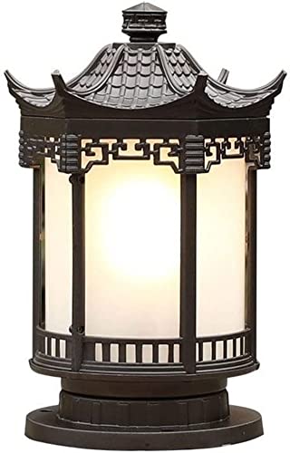 Borne Lumineuse Jardin Rétro WQHPLMD Éclairage Extérieur Étanche Abat-Jour Dépoli