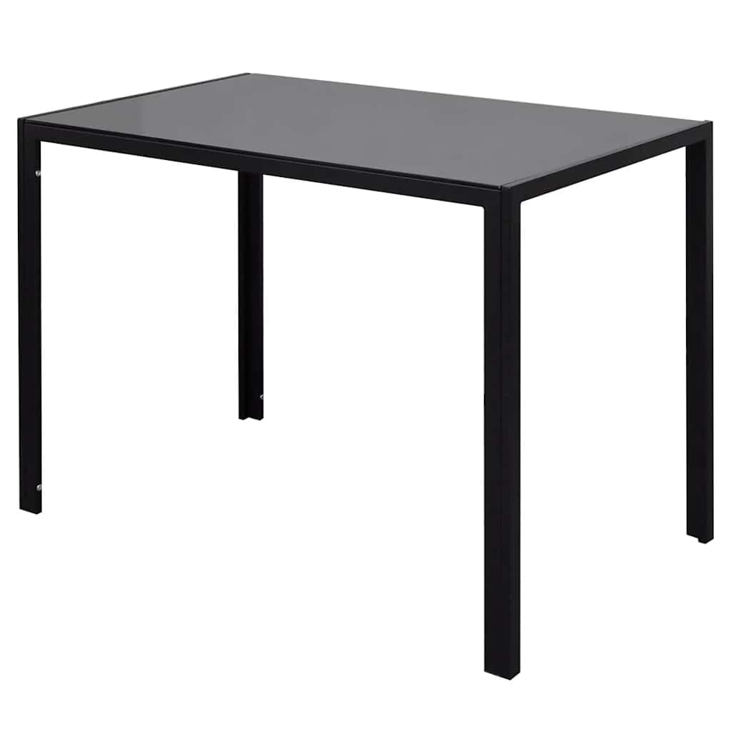 Ensemble Table à Manger 4 Chaises Verre Trempé Noir Blanc