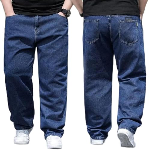 Plus Size Men's Baggy Wide Leg Jeans Streetwear Oversized Denim Trousers - Main Image