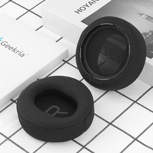 Image of Geekria Comfort Mesh Fabric Replacement Ear Pads for Microsoft Surface GEN I /GEN II Headphones Ear Cushions, Repair Parts (Black)