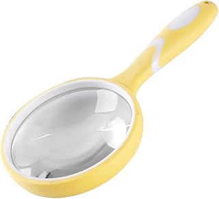 Handheld Magnifying Glass 10x for Reading Newspaper, Yellow
