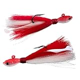 Dr.Fish 3 Pack Bucktail Jigs with Paddle Tail Swimbait Trailer, Saltwater...