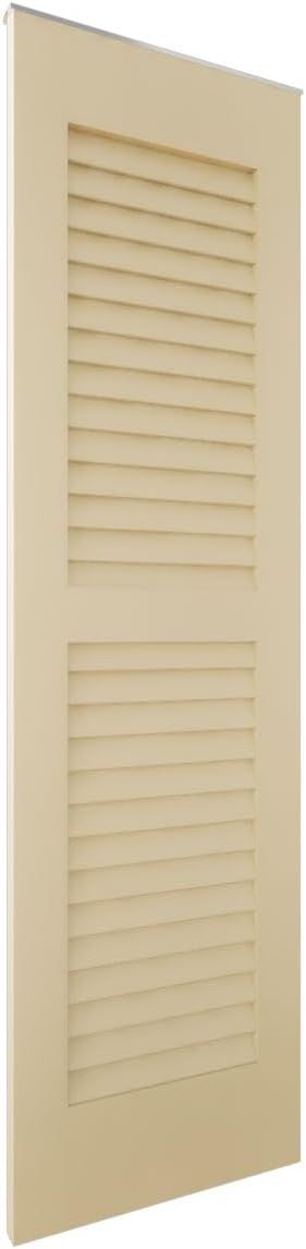 18"W x 65"H Americraft Two Equal Louver Exterior Real Wood Shutters (Per Pair), Natural Twine