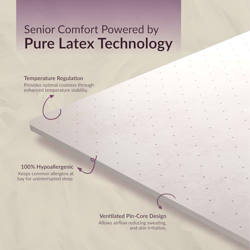 Image of SleepyHug Senior Mattress for Elderly /Parents | 8-Inch Natural Latex Mattress | 5-Zone Support | Joint Relief | Safe Edge Design | 72x48x8 Inch (Double, Maroon) | 15-Year Warranty