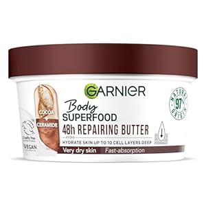 Garnier Body Superfood, Repairing Body Butter, with Cocoa & Ceramide, Body Butter for Very Dry Skin, Vegan Formula, 300ml
