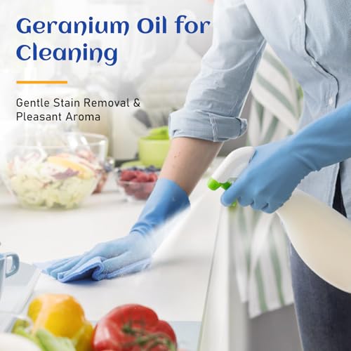 Image of HIQILI 30ML Geranium Essential Oil， for Skin, Diffuser & Candle, 100% Pure and Natural - 1.01 Fl.Oz