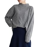 [神戸レタス] ニット セーター トップス レディース 洗えるニット ゆったり 体型カバー 長袖 無地 秋 冬 [C6301] L チャコール