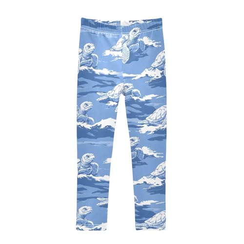 Ocean Sea Turtle Girls Leggings Soft Stretch Workout Yoga Dance Pants for Kids Casual Tights