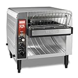 Waring Commercial CTS1000B Conveyer Toaster, 1000+ slices per hour, 208V, 2700W, 6-20 Phase Plug,Silver
