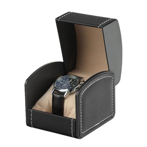 Caja de cuero PU para reloj individual, caja de reloj individual - Caja de exhibición de cuero PU curva,Caja de joyería para el hogar Organizador de protección de reloj individual
