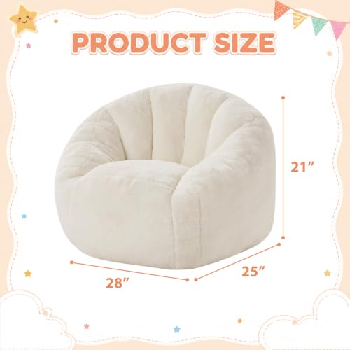 Image of HUGHEAVEN Kids Bean Bag Chair, Small Memory Foam Sofa, Ages 3+