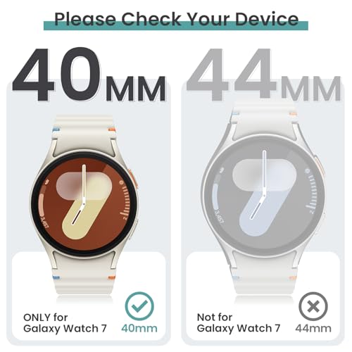 Image of Tensea [5+5Pack for Samsung Galaxy Watch 7 Screen Protector Case 40mm Accessories, Hard PC Bumper /HD Anti-Fog Tempered Glass Protective Film, Face Cover Set, Galaxy Watch 7 Case for Women Men