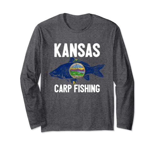 Kansas Carp Fishing Angler American Carp Angling USA Long Sleeve T-Shirt
