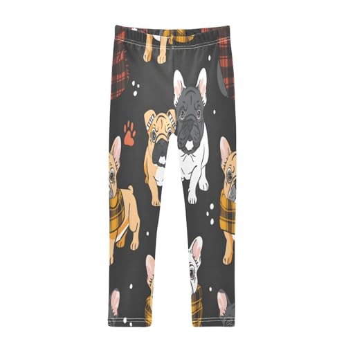 Toddler Girls Leggings Printed Yoga Pants Leggings Grid Scarf Dog for Kids