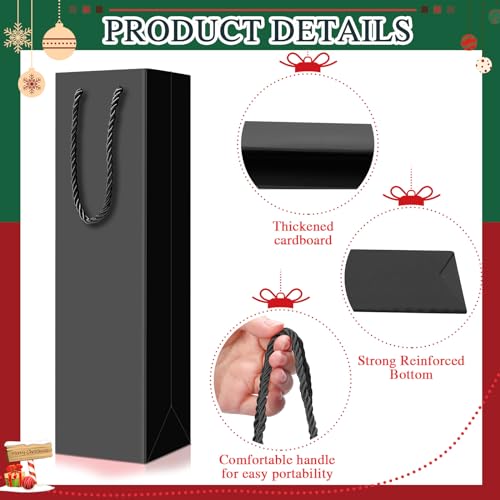 Fulmoon 80 Pack Wine Gift Bag Wine Bags Bulk Wine Bottle Gift Bags Reusable Wine Bottle Bags For Gifts Paper Bag With Handles For Valentine'S Day Shopping Wedding Dinner 3.7 X 3.5 X 14 Inch thumb #2