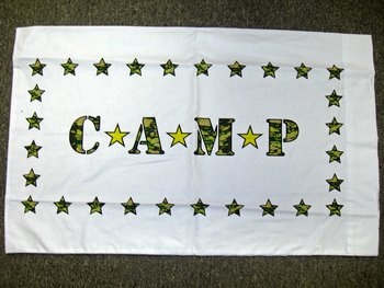 Bunk Junk Camo Camp Autograph Pillow Case for Home Camp Sleepaway and Travel