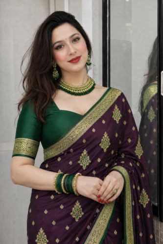Image of Women's Glory Banarasi Satin Silk Saree with Embroidery Design
