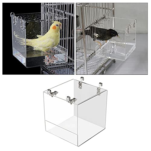 FLAMEER Vogelbad zonder luchtbellen voor kooien, papegaaien, badkuip, aanhanger, accessoires voor kooien, kleine vogels… - Afbeelding 7