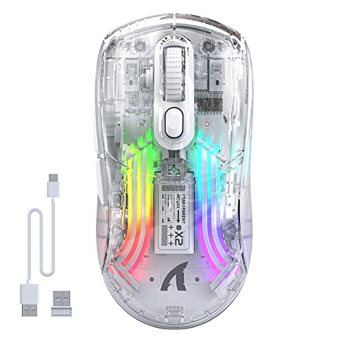 ATTACK SHARK X2 Ratón inalámbrico Gaming, Ratón Bluetooth Mudo Recargable, 3...