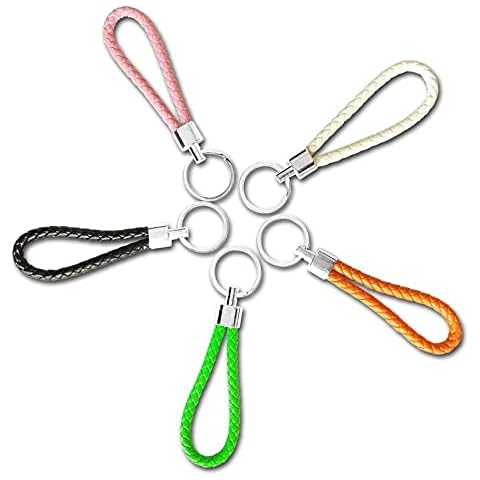 SwirlColor Braided Leather Keyring Set of 5 Cover