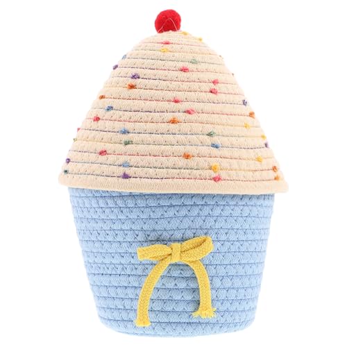 Cesta de almacenamiento tejida infantil de cuerda de algodón natural 2