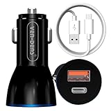 Car Charger & 2 Meters Cable For Google Pixel 8 9 Pro/Pixel 6A 7 Pro/Moto E20 E40 Edge 50 G35 G55 G34 G54 G04 Dual Port Type C+USB PD Fast Car Charger Power Adapter Plug Cigarette Lighter 18W - Image 1