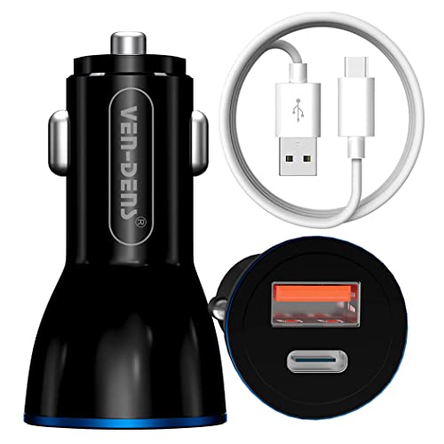 Car Charger & 2 Meters Cable For Google Pixel 8 9 Pro/Pixel 6A 7 Pro/Moto E20 E40 Edge 50 G35 G55 G34 G54 G04 Dual Port Type C+USB PD Fast Car Charger Power Adapter Plug Cigarette Lighter 18W