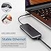 USB C Hub, Type C Adapter, 9-in-1 Dongle with USB-C PD 3.0, Ethernet, 4K@30Hz HDMI, 2 USB3.0, USB2.0, SD/TF Card Reader, Mic/Audio, Compatible for MacBook Air Pro and Other Type C Laptops