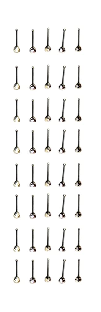 La Belleza Metal Nose Pin/Rings | Body Piercing Studs in White Stones (1 mm stone, 40 Piece Pack) for Girls and Women (B09RQS8ZW6) Amazon Price History, Amazon Price Tracker