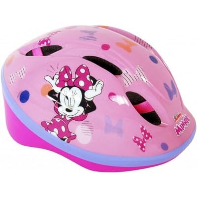 Casque de vélo pour fille Volere Disney Minnie homologué Taille réglable 52/56 cm
