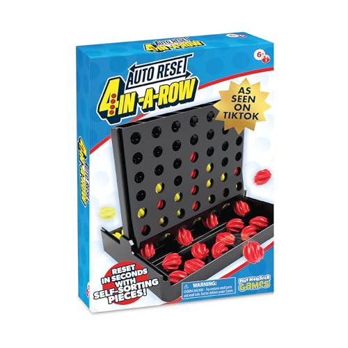 Image of Auto Reset - 4 in a Row Board Game - Board Games for Family Night - Strategic Game Play - Multi-Player Board Games - Ages 6+