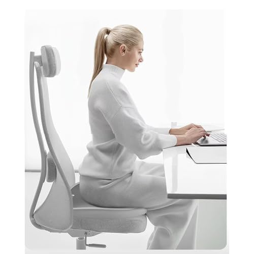 Image of Memory Foam Cars Neck and Lumbar Support Pillow, Removable Cover, Head Rest Support for Cars, Office Chair, Black, 1 Pack (Seat Cushion (Gray))