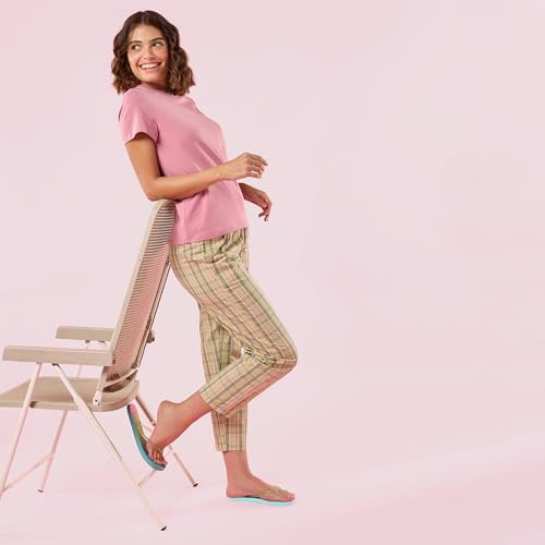 Image of Enamor Mid Rise Full Length Adjustable Drawstring Hangout Pant for Women - Relaxed Fit, Combed Cotton - E4A5