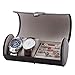 YZSHOUSE Portable Voyage Montre Boîte De Rangement, 2 Slots Cylindre Regarder Boîte De Collecte, Bijoux Boîte De Rangement avec Amovible Oreiller De Montre (Color : Black)