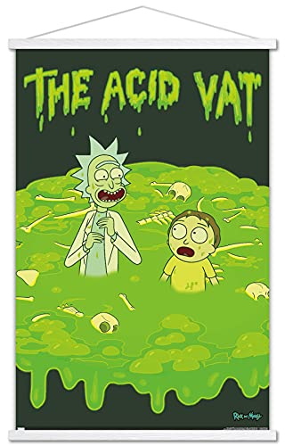 Trends International Rick and Morty - Acid Vat Wall Poster with Magnetic Frame