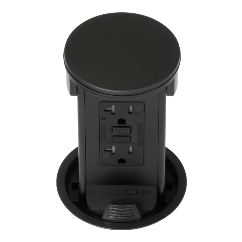 Lew Electric Round Kitchen Pop Up Outlet (2 PWR | 2 USB, Stainless)