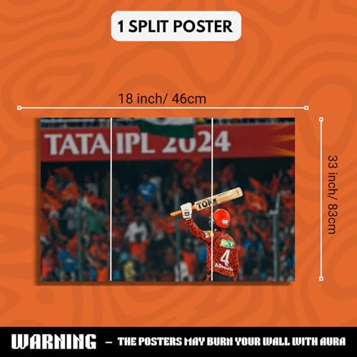 Image of Abhishek Sharma Gift Merchandise | 10 Premium Posters, 13 Stickers, 12 Photocards & 1 Split Poster | Aesthetic Abhishek Sharma Merchandise Gift Set for Cricket Fans | Posters Combo Pack for Room Decor