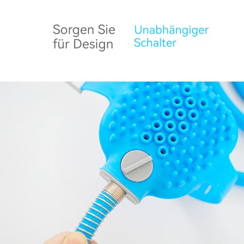 Hochdruck Haustier-Duschbrause mit 5 Funktionen & Massagebürste – sanfte Fellreinigung für Hunde & Katzen, universal am Waschbecken, Badewanne & Garten montierbar – ideal für Tierbesitzer