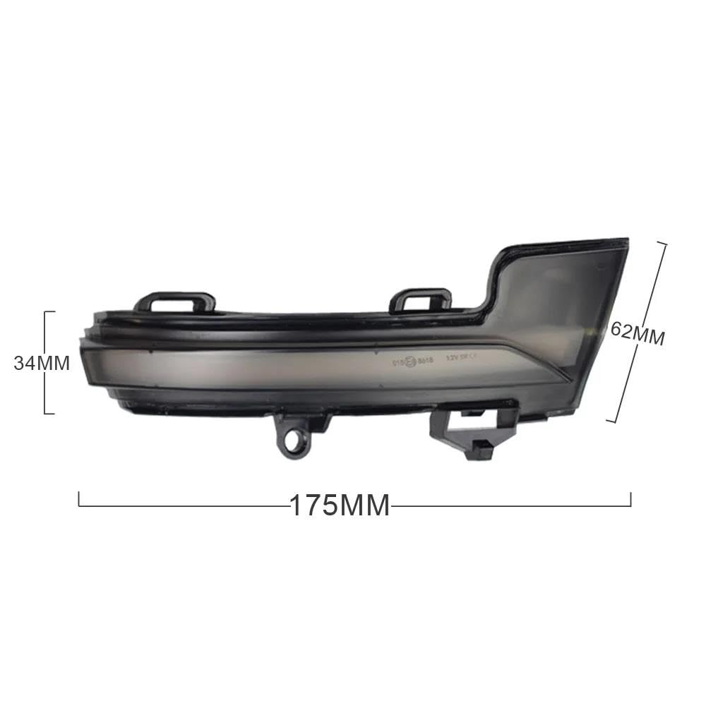 JCAKES Luz Intermitentes Para Skoda Para Octavia Mk3 Para A7 5E Señal De Giro LED Dinámica Luz Intermitente De Espejo 2014 2015 2016 2017 2018 2019 Indicador Retrovisor Espejo (Color : White-Yellow)