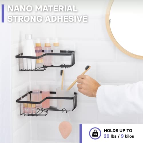 Kincmax 4 Packs Strong Sticky Waterproof Heavy-Duty Wall Adhesives Nail Free Transparent Adhesive Pad No-Trace Wall Stick Adhesives Hook Strip For Shower Caddy, Kitchen Racks, Bathroom Storage Shelves #TOP2