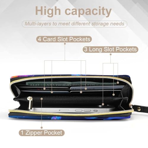 Jellyfish Print Women's Wallet Wristlet Zipper Purse with Hand Strap Travel Credit Card Holder for Daily Use Gifts3