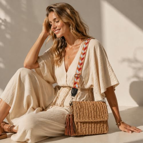 Image of YXILEE Straw Bag Straw Purses for Women Summer Clutch Crossbody Shoulder Bags for Women