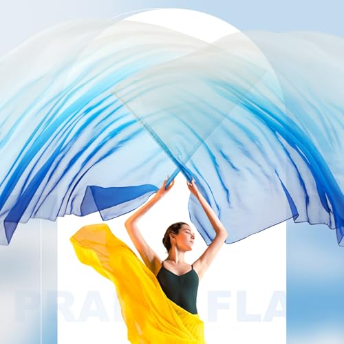 Image of Jecery 2 Set Praise Dance Flags, White-blue-navy Blue, 55'' X 78 inch