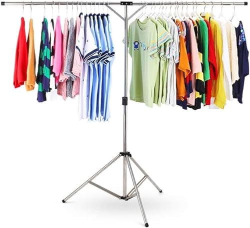 HIARAN Tendedero plegable de acero inoxidable ajustable para ropa (125 cm), diseño de estrella de la suerte