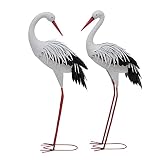 99 x 55 x 18 cm Juego de 2 figuras de jardín de pájaros de metal, 55 x 18 x 99 cm