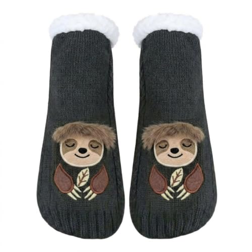 Image of ZYZX Cute Animal Slipper Socks for Women with Grips,Fuzzy Socks Indoor
